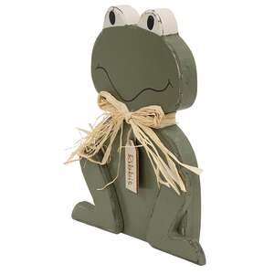 Rustic Wood "Ribbit" Frog Sitter 38281;