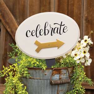 Celebrate Wooden Yard Sign