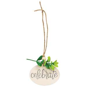 Wooden Oval Floral Love Tag - 4 Asstd.