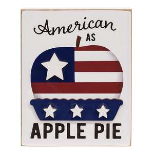 American As Apple Pie Wooden Block Sign
