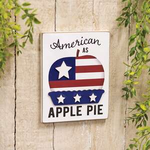 American As Apple Pie Wooden Block Sign