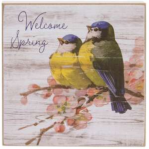 Welcome Spring Bluebird Square Block, 3 Asstd. 38563;