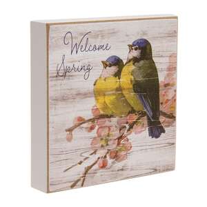 Welcome Spring Bluebird Square Block, 3 Asstd. 38563;