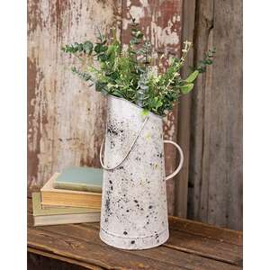 Shabby Chic Distressed Metal Flower Bucket