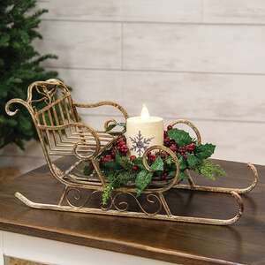 Distressed Gold Finish Scrolled Sleigh 60525;