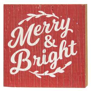 Merry Bright Rustic Wood Box Sign 65192;