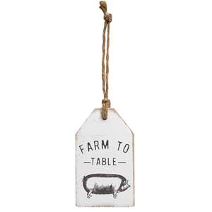Farm To Table Pig Wood Tag