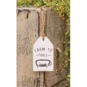 Farm To Table Pig Wood Tag