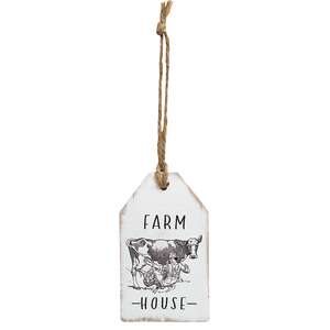 Farm House Milking Cow Wood Tag