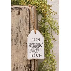 Farm House Milking Cow Wood Tag