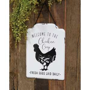 Welcome To The Chicken Coop Metal Hanging Sign