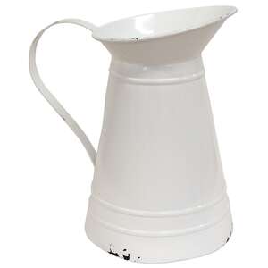 Shabby Chic White Metal Water Pitcher 70187;