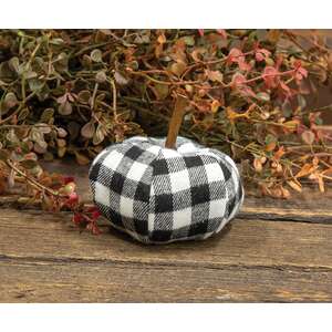 Black & White Gingham Stuffed Pumpkin 3"