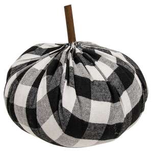 Black & White Buffalo Check Stuffed Pumpkin 6.5" CS38265;