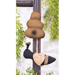 2/Set Primitive Bumble Bee and Hive Ornaments