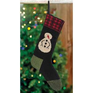 Knit Red Top Snowman Stocking