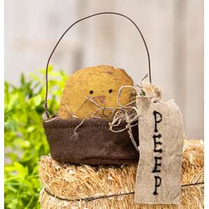 Primitive Fabric Chick in Peep Basket