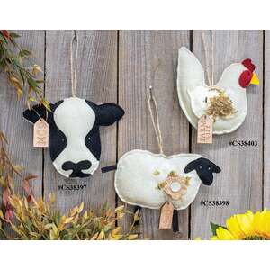 Felt Farm Life Chicken Ornament