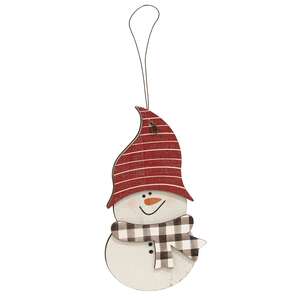 3/Set, Buffalo Check Snowman Hat Ornaments