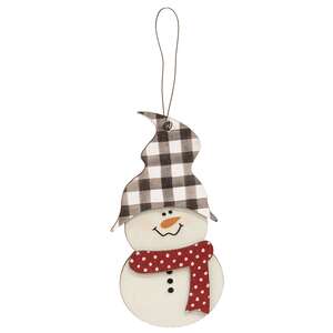 3/Set, Buffalo Check Snowman Hat Ornaments