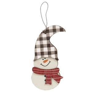 3/Set, Buffalo Check Snowman Hat Ornaments