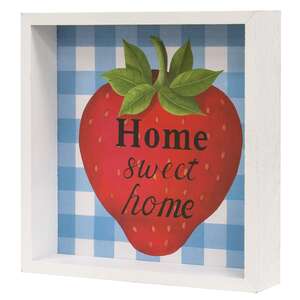 Home Sweet Home Strawberry Framed Box Sign