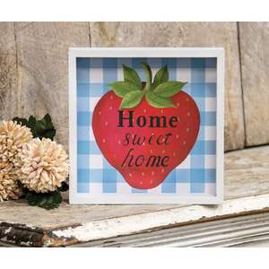 Home Sweet Home Strawberry Framed Box Sign