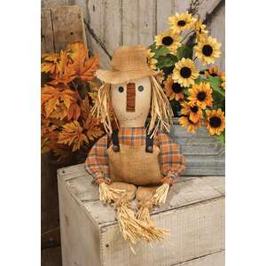 Burlap & Orange Plaid Stuffed Scarecrow