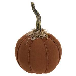 Stuffed Mossy Top Round Orange Pumpkin - 6" Dia.