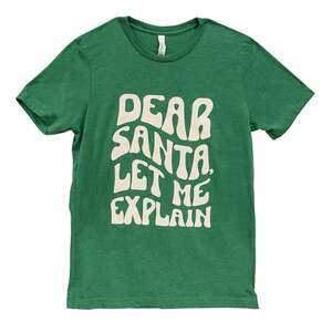 Dear Santa Let Me Explain T-Shirt - Heather Grass Green L177XXL;