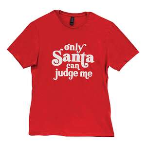 Only Santa Can Judge Me T-Shirt - Red L180XXL;
