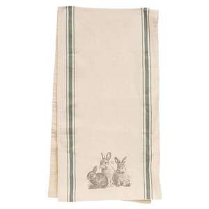 Baby Bunny Trio Slate Feed Sack Stripe Runner 19300;