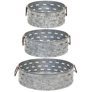 Olive Bucket Metal Trays, 3/Set 28088;