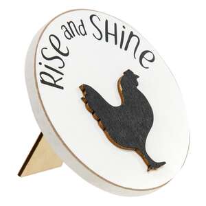 Rise and Shine Mini Round Easel Sign, 2 Asstd.