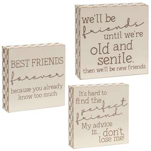 3/Set, Friends Buffalo Check Box Signs