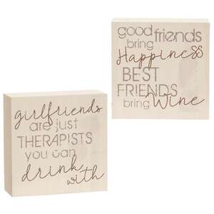 Best Friends Bring Wine Block, 2 Asstd.