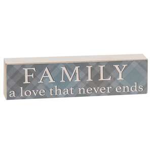 Family A Love That Never Ends Plaid Block