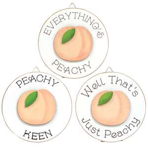 Peachy Keen Mini Round Easel Sign, 3 Asstd.