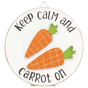 Keep Calm and Carrot On Mini Round Easel Sign, 2 Asstd.