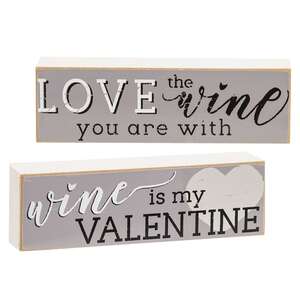 Wine is My Valentine Mini Block, 2 Asstd.