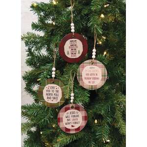 Love You to the North Pole and Back Beaded Ornament, 4 Asstd.