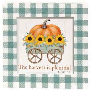 The Harvest Is Plentiful Box Sign