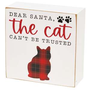 Santa's Favorite Cat Box Sign, 2 Asstd.