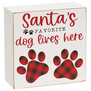 Santa's Favorite Dog Box Sign, 2 Asstd.