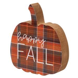 Fall Sweet Fall Plaid Pumpkin Chunky Sitter, 3 Asstd.