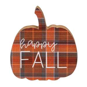 Fall Sweet Fall Plaid Pumpkin Chunky Sitter, 3 Asstd.