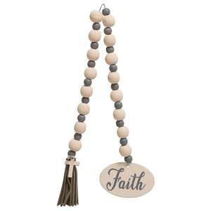 Faith or Love Beaded Garland With Cross Charm, 2 Asstd.