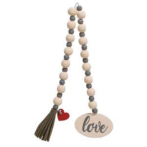 Faith or Love Beaded Garland With Cross Charm, 2 Asstd.