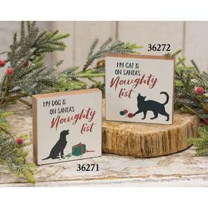 My Cat Is On Santa's Naughty List Square Block