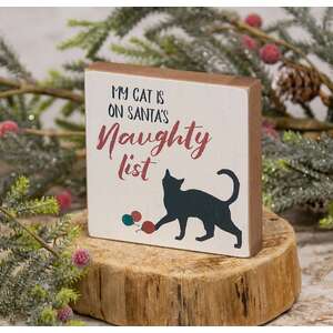 My Cat Is On Santa's Naughty List Square Block